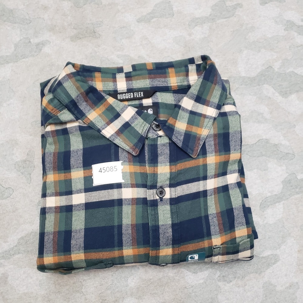Carhartt Shirt Mens 3XL Green Flanel Relaxed Fit Long Sleeve Button-Up NWT Plaid - Picture 10 of 10